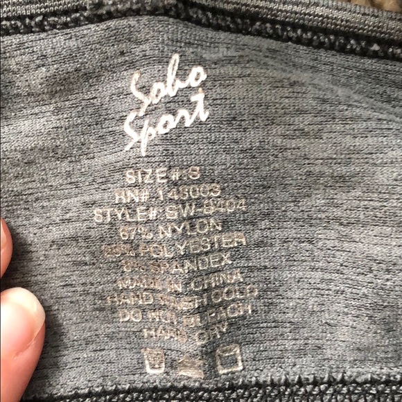 Grey and Black Sports Bra with Cute Back Design - Picture 3 of 3